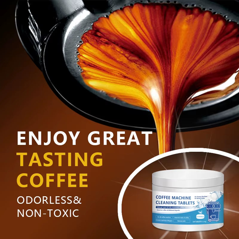 Oradess Espresso Machine Cleaning Tablets with Lemon Extract for Efficient Oil Residue Removal and Quick Descaling
