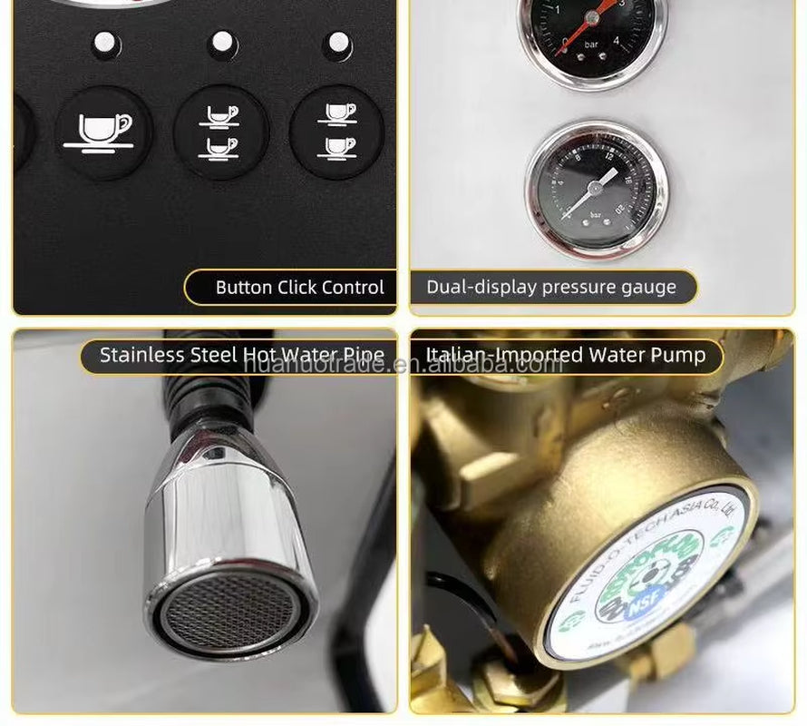 K401T Professional Semi-Automatic Espresso Machine with Stainless Steel Boiler for Stable Pressure Extraction and Precise Temperature Control