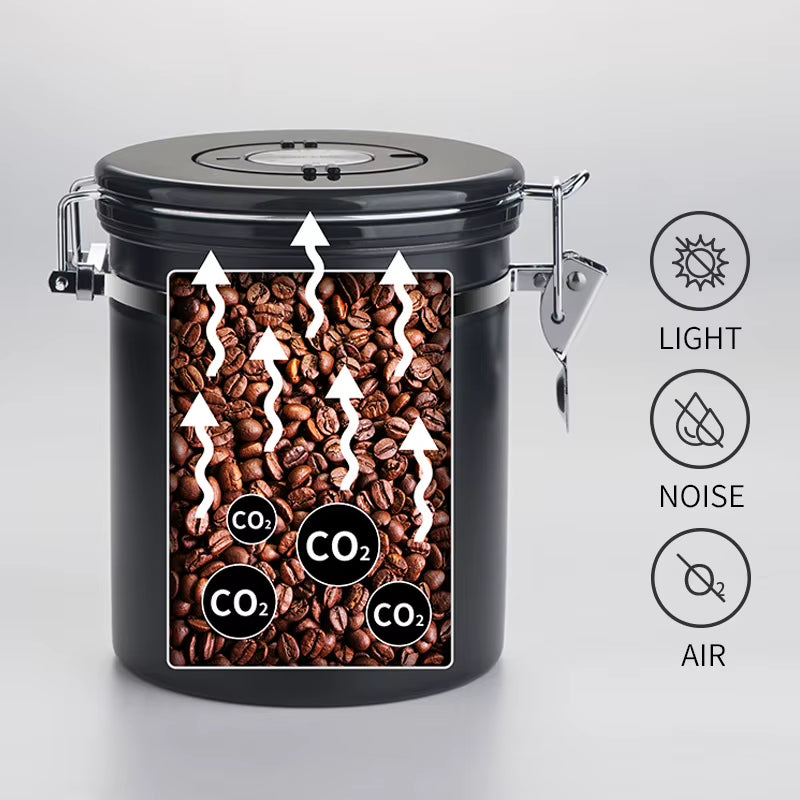 Airtight Stainless Steel Food Storage Canisters for Coffee, Tea, Flour, Cereal, and Sugar with Scoop and Date Tracker