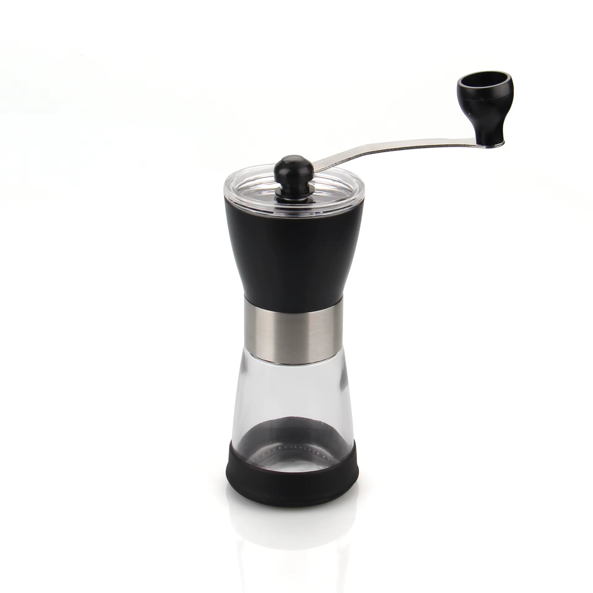 Premium Glass Manual Coffee Grinder - Portable Hand-Cranked Mill for Home and Travel Use