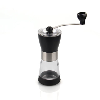 Premium Glass Manual Coffee Grinder - Portable Hand-Cranked Mill for Home and Travel Use