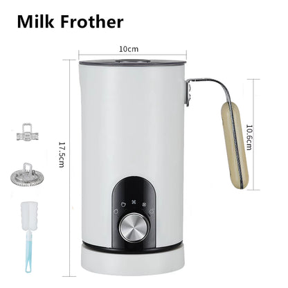 350ML Milk Steamer Dual Use Automatic Cold Foam Maker Espresso Barista Tools 4 Modes Electric Coffee White Milk Frother Machine