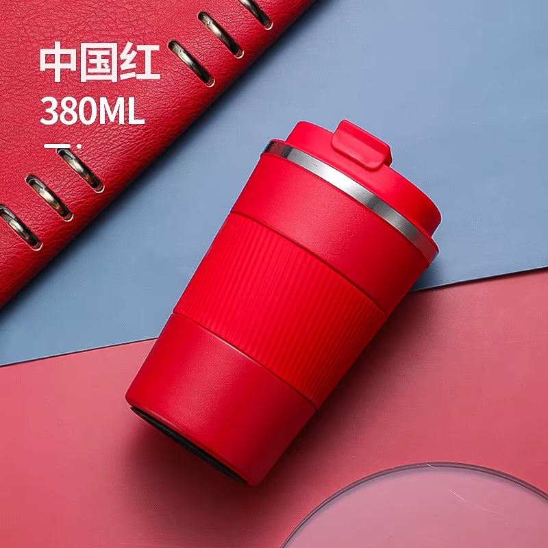 380ml Insulated Travel Coffee Mug with Leakproof Lid - Vacuum-Sealed Stainless Steel Double-Walled Thermal Car Tumbler