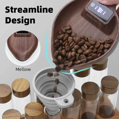 Precision Electronic Coffee Scale with 0.1G Accuracy for Espresso and Bean Measurement - Featuring ABS Display Tray and Essential Barista Accessory