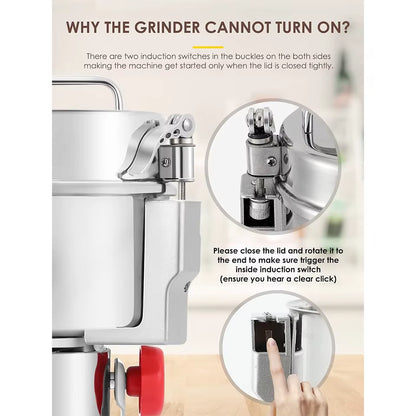 800G High-Speed Electric Coffee and Spice Grinder Mill with Enhanced Safety Features for Commercial Applications