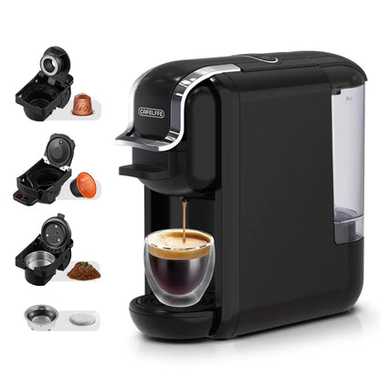 CAFELFFE 4-in-1 Coffee Capsule Machine with Hot and Cold Brewing Options, 20 Bar Pressure, Compatible with NS*DG*ESE Pods and Ground Coffee, for Large or Small Cups