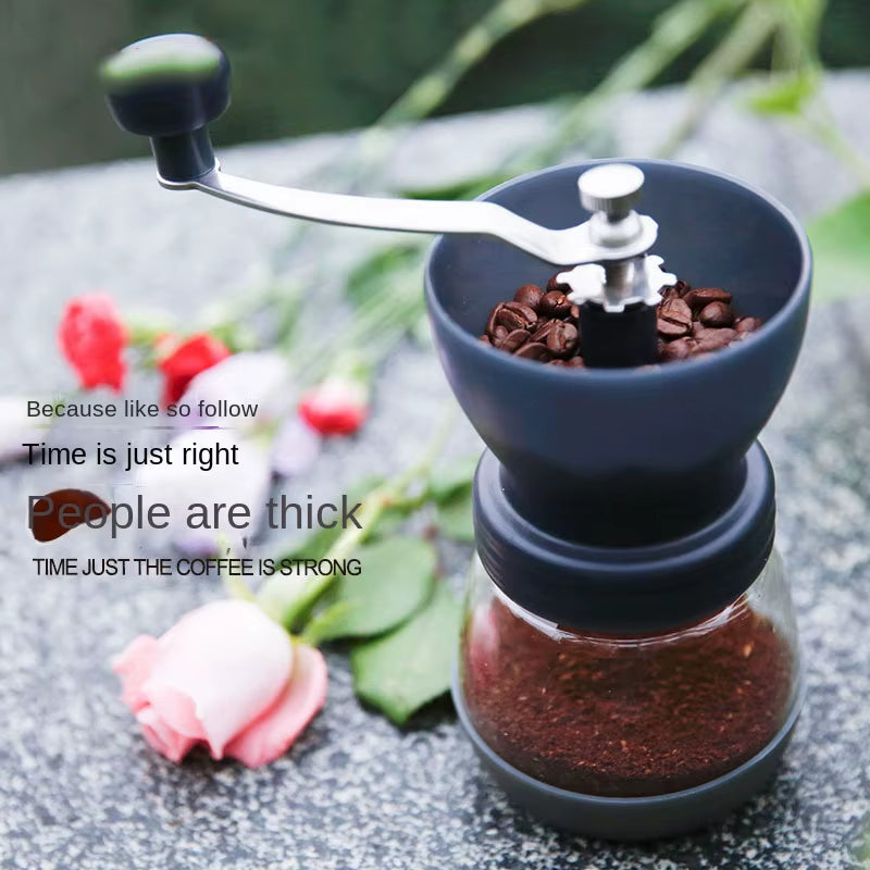 Manual Coffee Bean Grinder for Home Use - Compact Handcrafted Grinding Machine