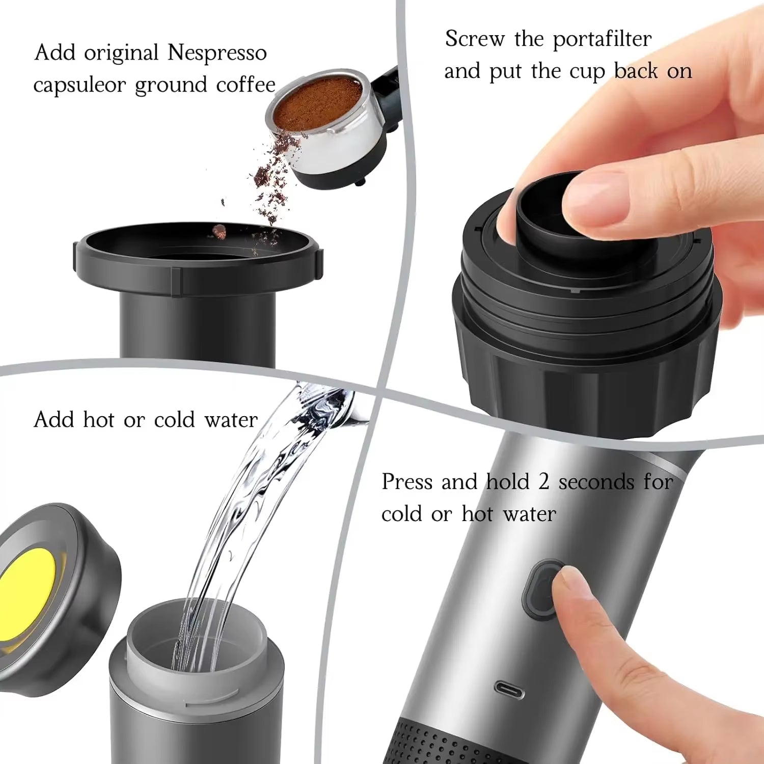 Customizable Compact Coffee Maker with Heating Function for Outdoor Applications