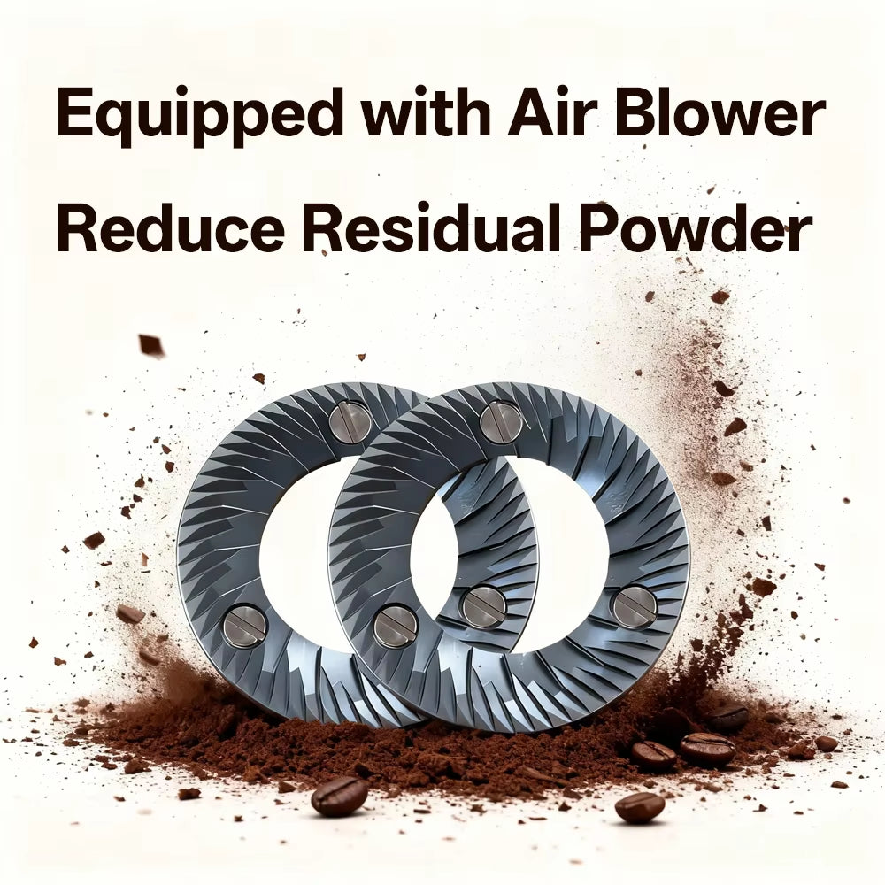 Professional Electric Coffee Grinder 64Mm Espresso Burr Grinder Low Retention Plasma Anti-Static