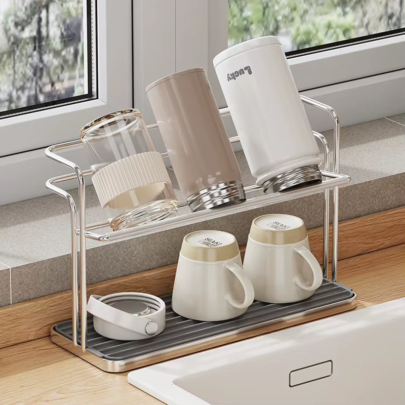 2-Layer Metal Dual Universal Drink Holder with Multifunctional Design
