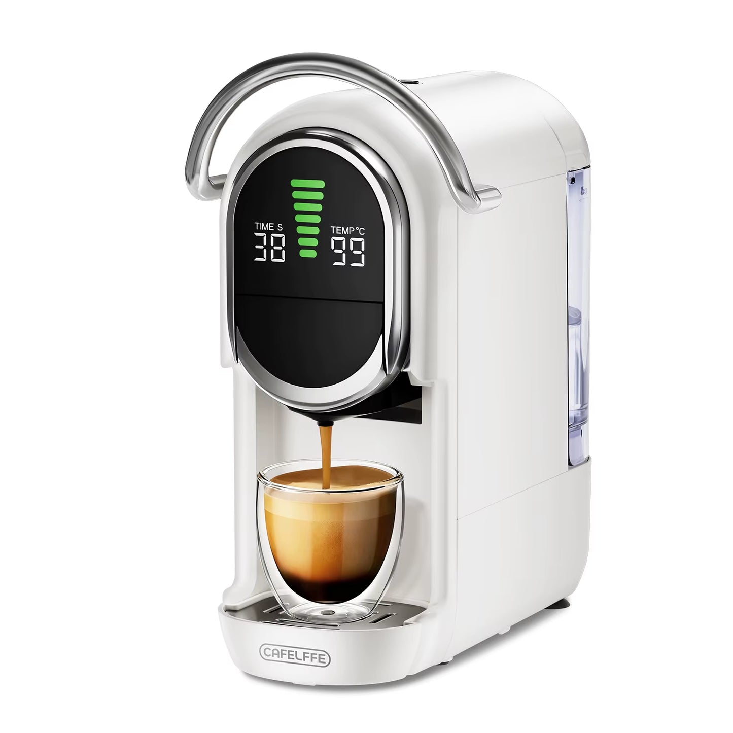 Cafelffe MK-609S 6-in-1 Coffee Machine with 20 Bar Pressure, 7 Adjustable Water Levels, 600ml Tank, and Hot/Cold Espresso Brewing Capability