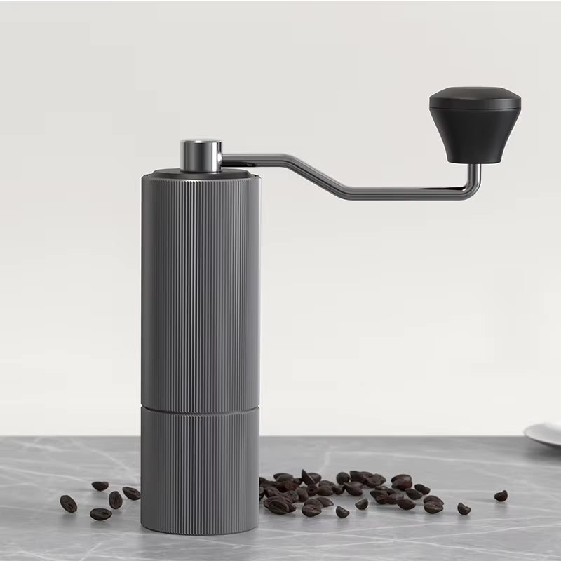 Stainless Steel Manual Coffee Bean Grinder with Adjustable Burr Settings for Commercial Use