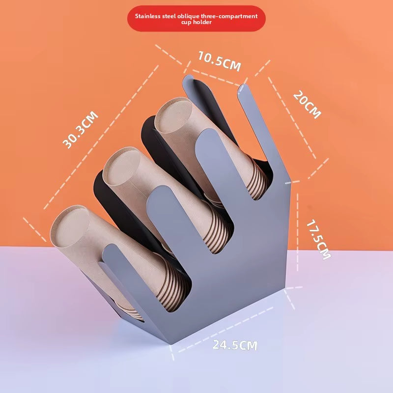 Commercial Stainless Steel Cup Divider and Storage Rack Cup Holder for Milk Tea Shop Supplies and Coffee Utensil Storage Box
