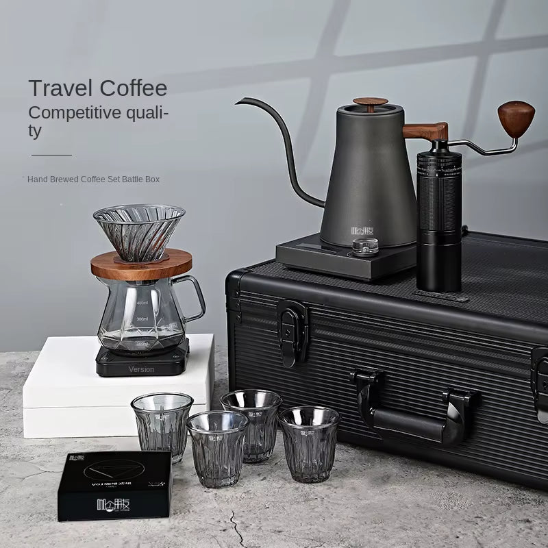 Hot Sale Coffee Hand-Made Set Travel Gift Grinder Machine Portable Set Pour over Coffee Hand-Brewed Pot for Outdoor