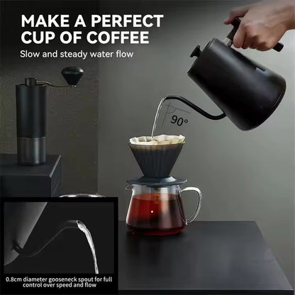 304 Stainless Steel 0.9L Black Digital Smart Pour over Coffee Tea 360 Degree Rotational Base Electric Gooseneck Kettle