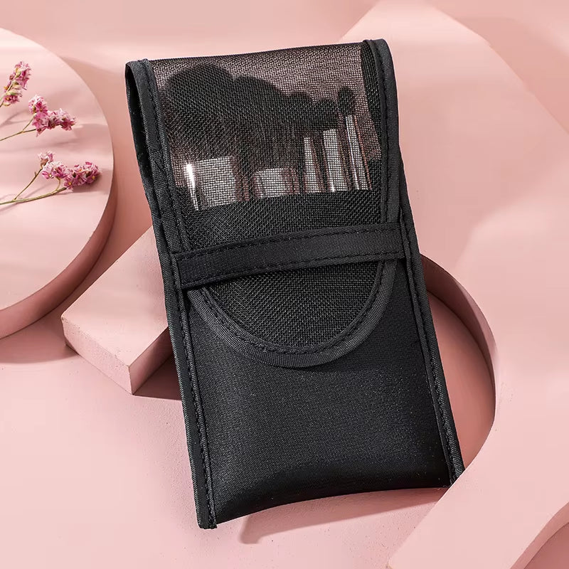 Premium Mini Coffee Makeup Brush Set with Goat Hair in Travel Bag - Fluffy Facial Brushes from Private Label Factory for Direct Wholesale Supply