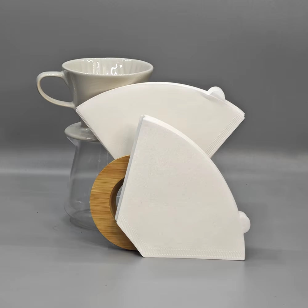 Flat Bottom Origami Drip Coffee Filter Paper for Optimal Extraction, 100 Pieces per Pack