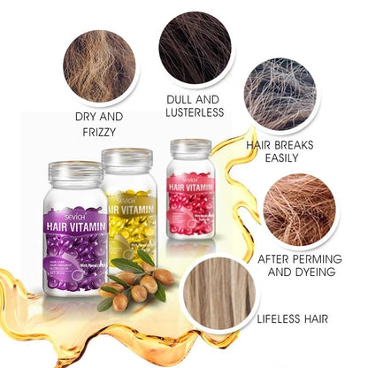 Hair Vitamin Capsule Serum - Advanced Keratin Complex for Repairing Damaged Hair and Promoting Smoothness