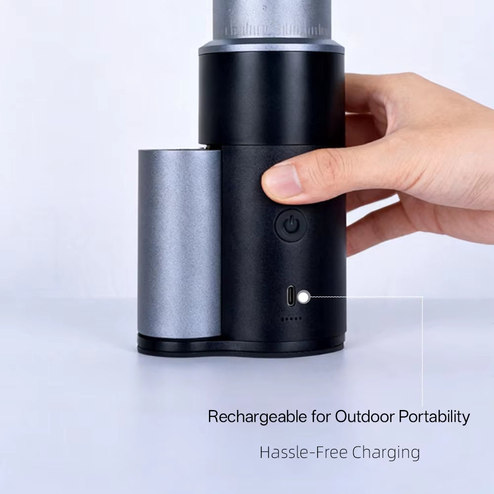 Portable Rechargeable 38mm Conical Burr Coffee Grinder with USB Type-C Charging for Espresso and Pour-Over Coffee