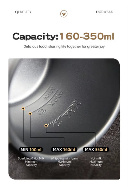 350ML Milk Steamer Dual Use Automatic Cold Foam Maker Espresso Barista Tools 4 Modes Electric Coffee White Milk Frother Machine