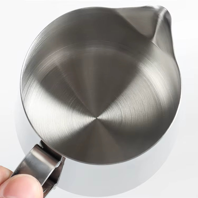 Stainless Steel Milk Frothing Pitcher with Precision Spout - Professional Grade Measuring Cup for Coffee Art
