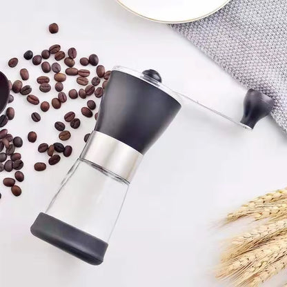 Premium Glass Manual Coffee Grinder - Portable Hand-Cranked Mill for Home and Travel Use