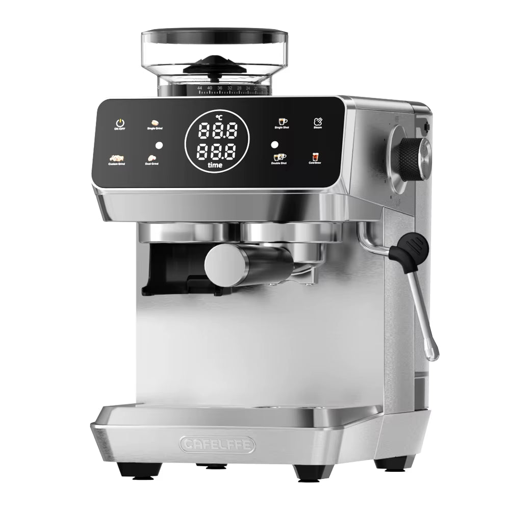 CAFELFFE MK-903 Espresso Machine with Integrated Grinder, Milk Frother, Cold Extraction, Touchscreen Control, 1500W - Ideal for Home and Office Use
