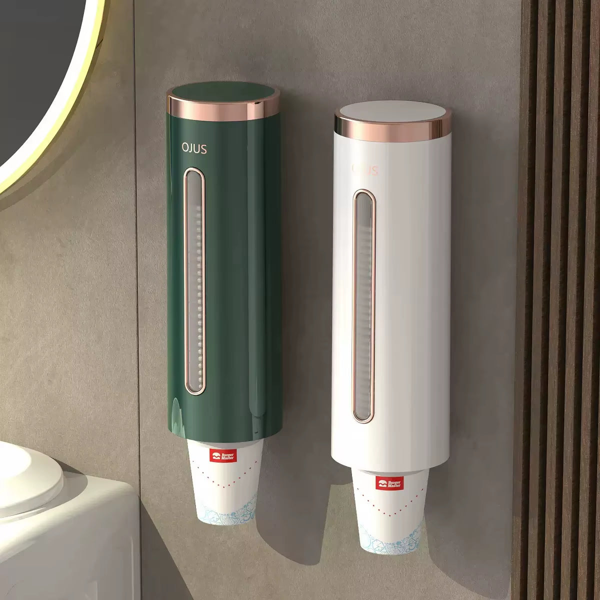 Wall-Mounted Automatic Disposable Cup Holder and Water Dispenser Storage Solution