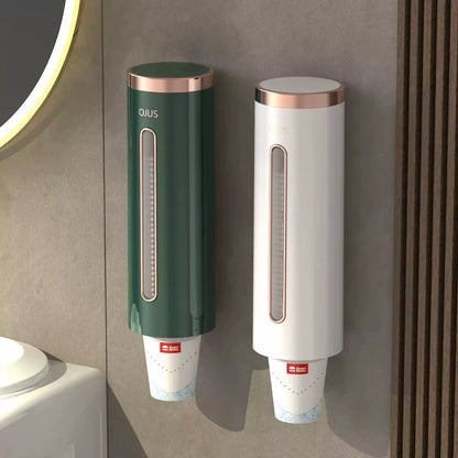 Wall-Mounted Automatic Disposable Cup Holder and Water Dispenser Storage Solution
