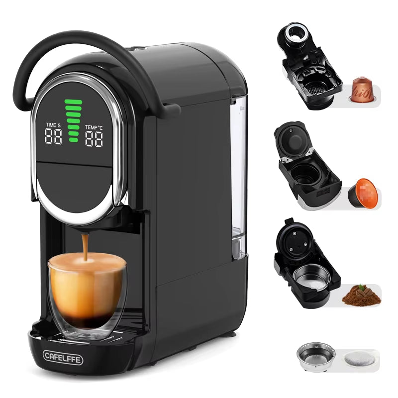 4-in-1 Capsule Coffee Machine with 20 Bar Pressure, 7-Level Water Adjustment, Hot & Cold Brew Function, 600ml Tank for Home and Office Use