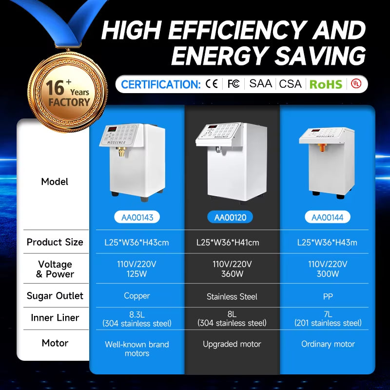 MOSEENER 16-Key Automatic Liquid Dispenser for Sugar, Fructose, Juice, Soda, and Syrup