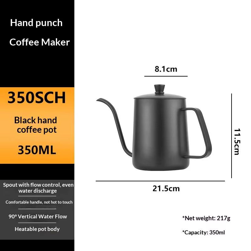 Cross-Border Pour Over Kettle - 304 Stainless Steel with Solid Wood Handle, Modern Minimalist Gooseneck Design