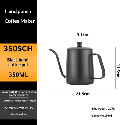 Cross-Border Pour Over Kettle - 304 Stainless Steel with Solid Wood Handle, Modern Minimalist Gooseneck Design
