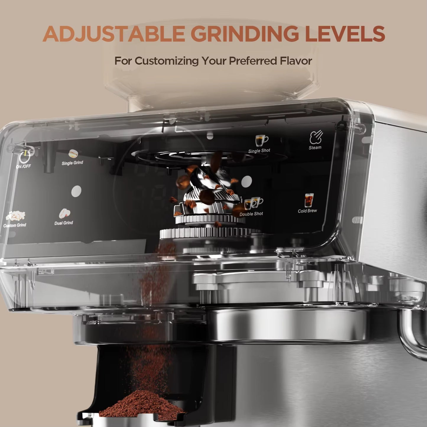 Professional All-In-One Stainless Steel Semi-Automatic Espresso Machine with 20 Bar Pressure and Hot Water System for Home and Office Use