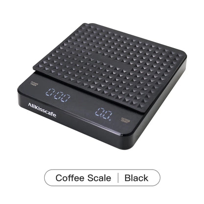 Alikisscafe Professional Digital Coffee Scale with Timer - Rechargeable USB Scale with Precision Mat (0.1g Accuracy)