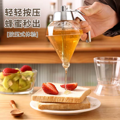 180ML Diamond Honey Dispenser - No Drip Syrup Jar for Home Cooking and Baking, Plastic Storage Container
