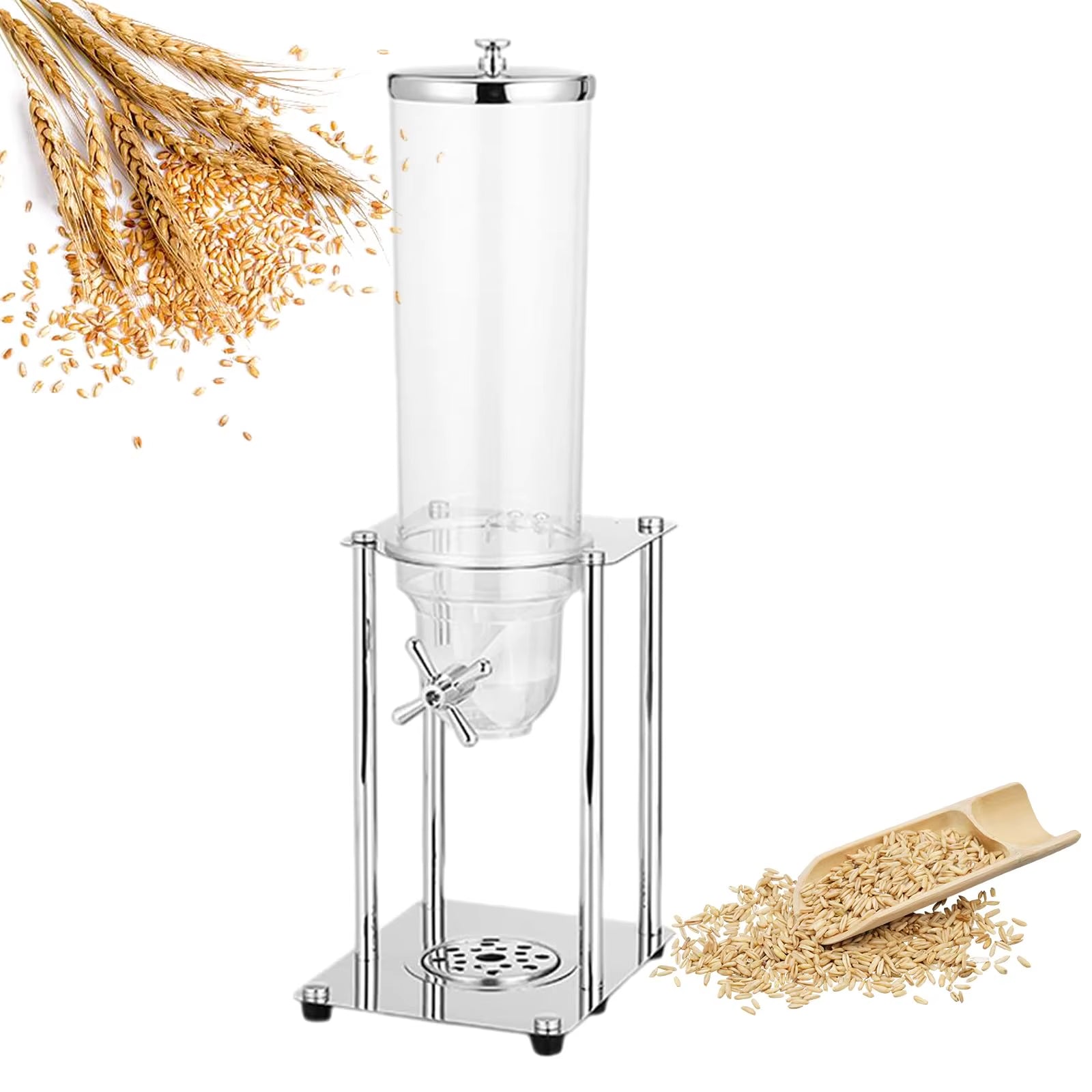 Stainless Steel Grain and Cereal Dispenser - Coffee Bean Storage Container (3.5L, 7L, 10.5L)