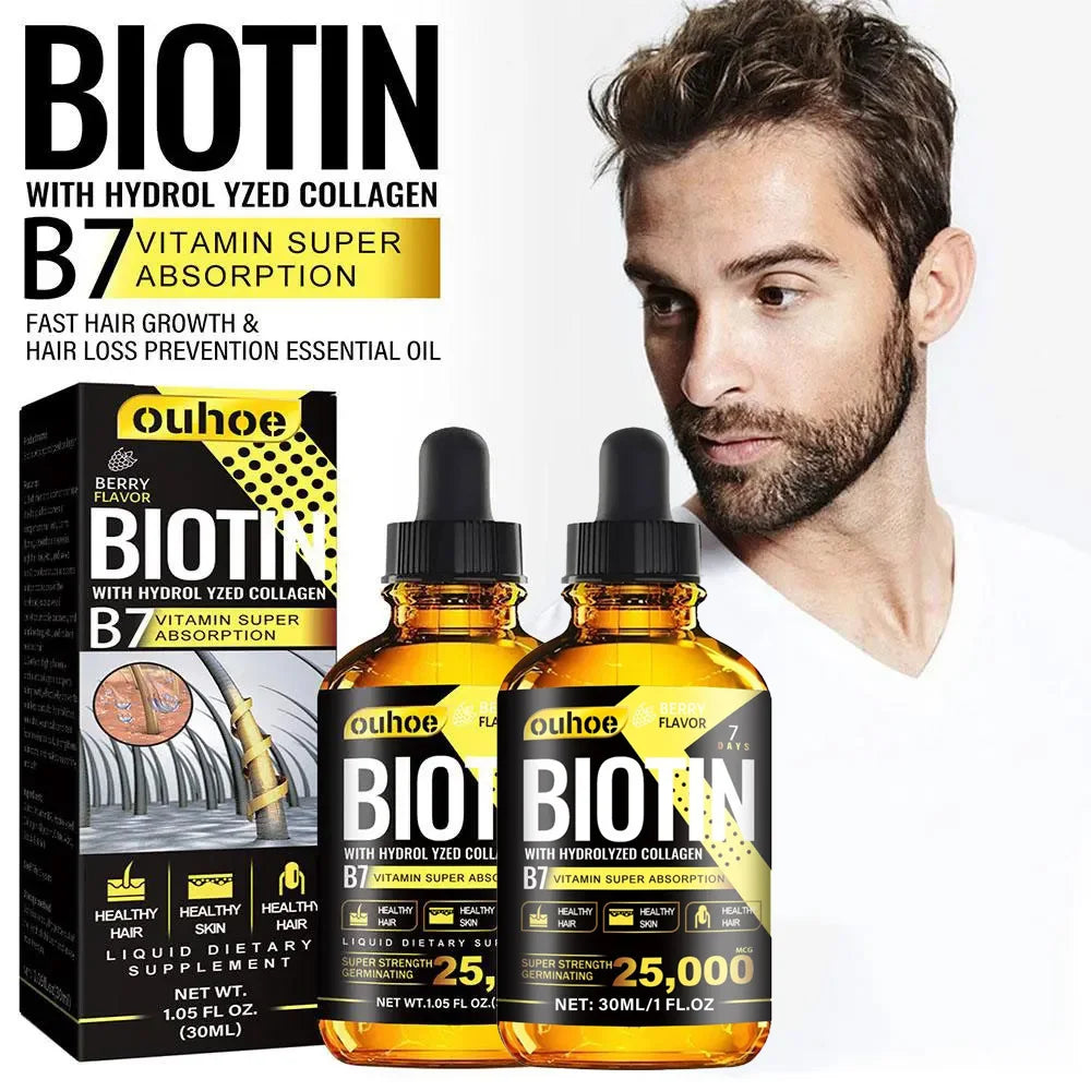 Collagen B7 Vitamin Hair Growth Essential Oil - Scalp Treatment Set for Optimal Hair Nourishment and Loss Prevention for Men and Women