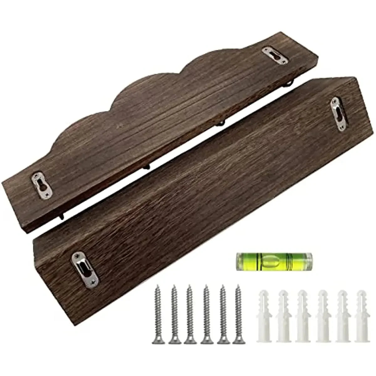 Set of 2 Farmhouse-Style Coffee Mug Holders for Kitchen Wall - Organizer and Display Solution for Coffee Stations and Office Decor