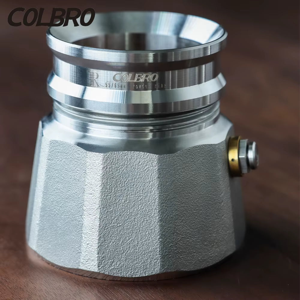COLBRO Stainless Steel Portable Moka Pot Coffee Maker Set with Dosing Ring Funnel & Tamper All-In-One Home Barista Espresso Kit