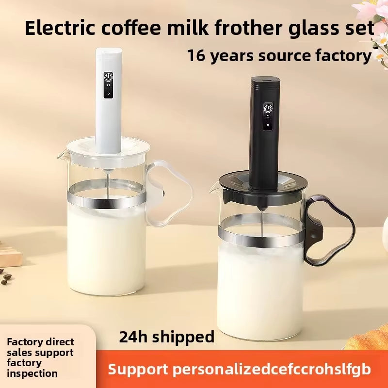 Fushida Automatic Handheld Electric Coffee and Milk Frother with Battery and USB Power Source