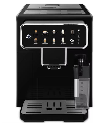 15 Bar Super Automatic Espresso Machine, 120V Smart Coffee Maker with Grinder & Milk Frother, Touch Screen, 1.5L Tank, Silver