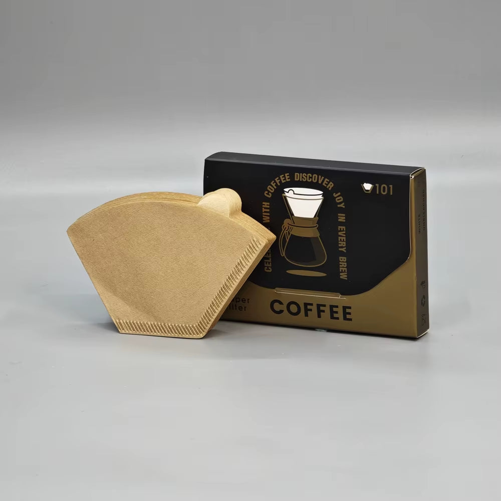 Flat Bottom Origami Drip Coffee Filter Paper for Optimal Extraction, 100 Pieces per Pack
