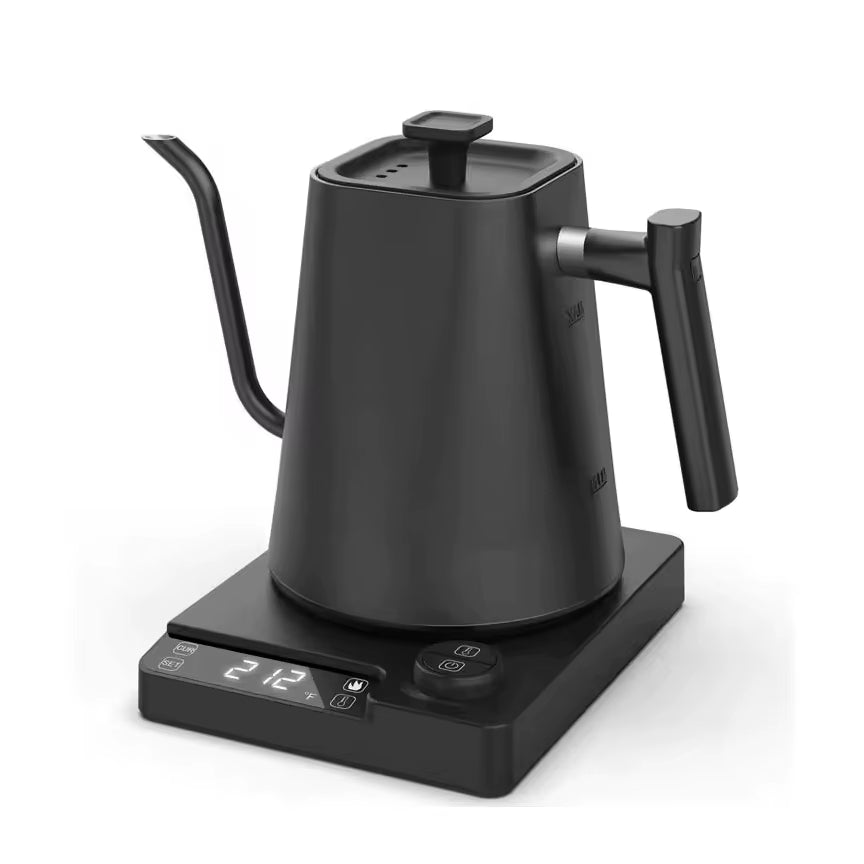 304 Stainless Steel 0.9L Black Digital Smart Pour over Coffee Tea 360 Degree Rotational Base Electric Gooseneck Kettle