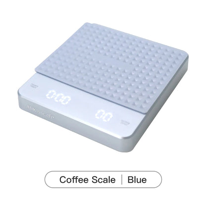 Alikisscafe Professional Digital Coffee Scale with Timer - Rechargeable USB Scale with Precision Mat (0.1g Accuracy)