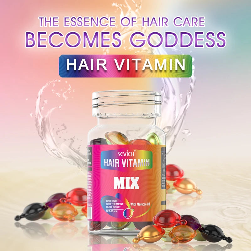 Hair Vitamin Capsule Serum - Advanced Keratin Complex for Repairing Damaged Hair and Promoting Smoothness