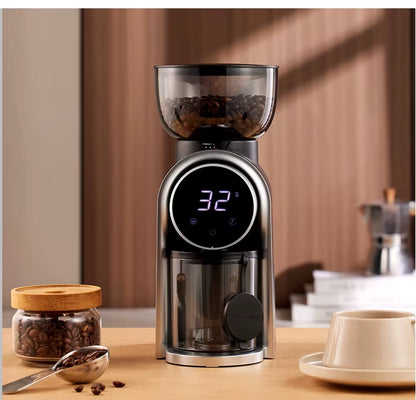 Electric Coffee Bean Grinder - Adjustable Fineness Mill for Espresso and Pour-Over Brewing, Compact Design for Home Use