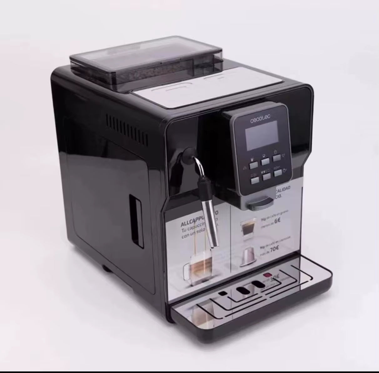 Energy Saving 20 Oz Household Espresso Coffee Vending Machine Semi-Automatic Large Capacity Freshly Ground Brushed Stainless 40