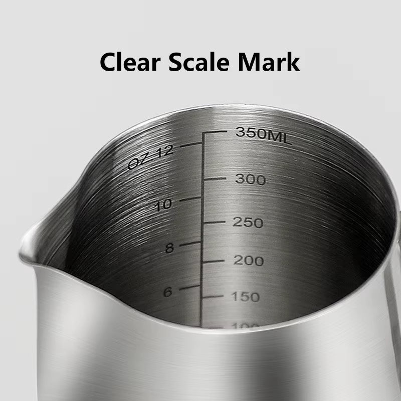 350ml Stainless Steel Camping Coffee Frothing Pitcher - Espresso Steaming and Latte Frother Cup