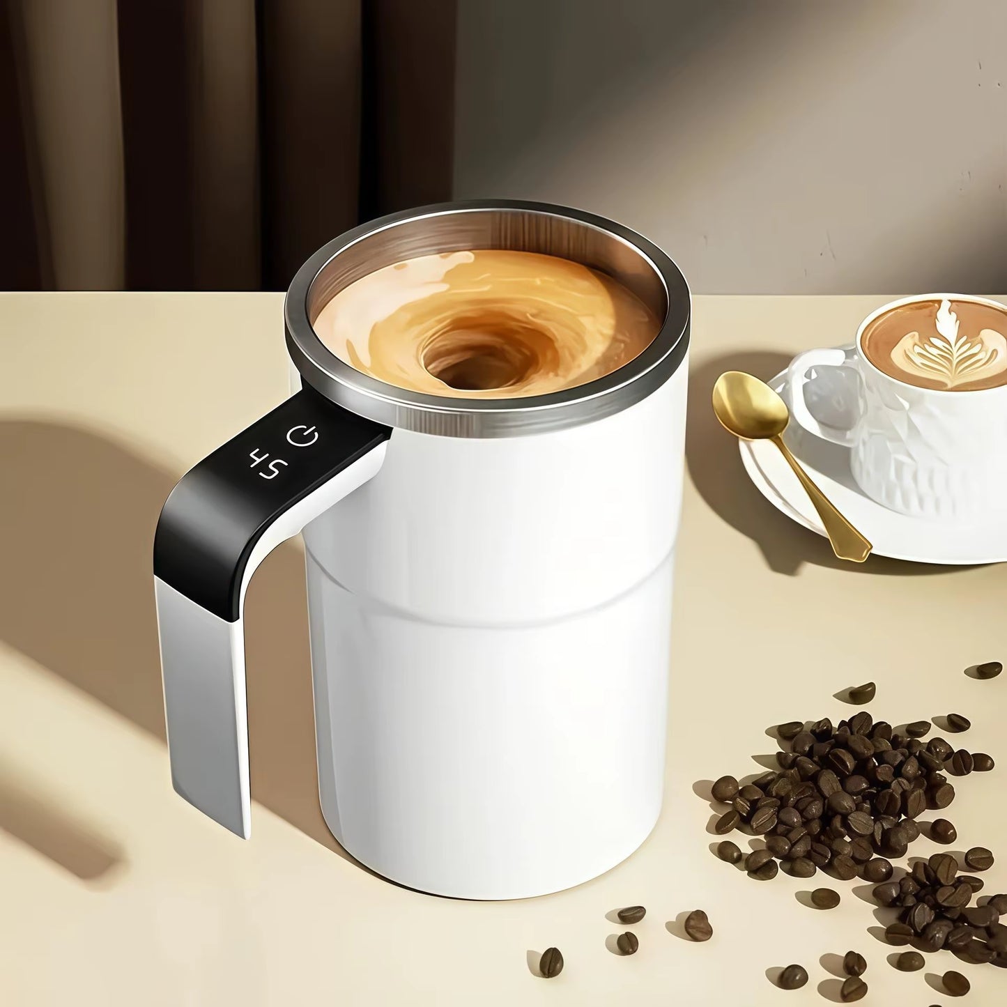 Electric Rechargeable Self-Mixing Travel Mug with USB Charging for Optimal Beverage Blending